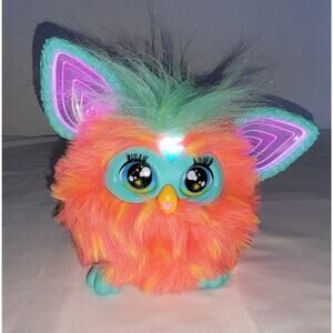 2023 Furby Coral Talking Interactive Plush Toy Teal Orange Pink Lights & Sounds